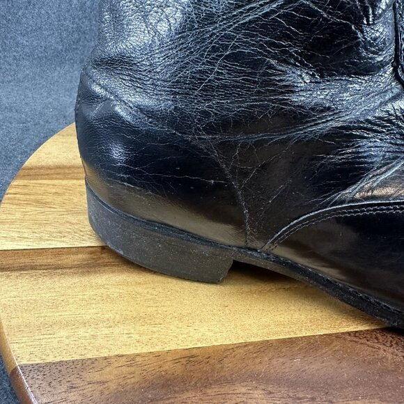 VTG Dingo Size 13D Black Leather Side Zip Ankle Shoes Dress Boots 4450 - Picture 3 of 13